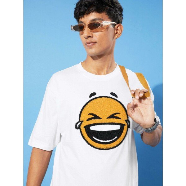 White Graphic Oversized T-Shirt for Men