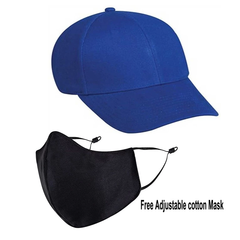 Latest-Solid-Cotton-Cap-With-Mask-Blue (1)